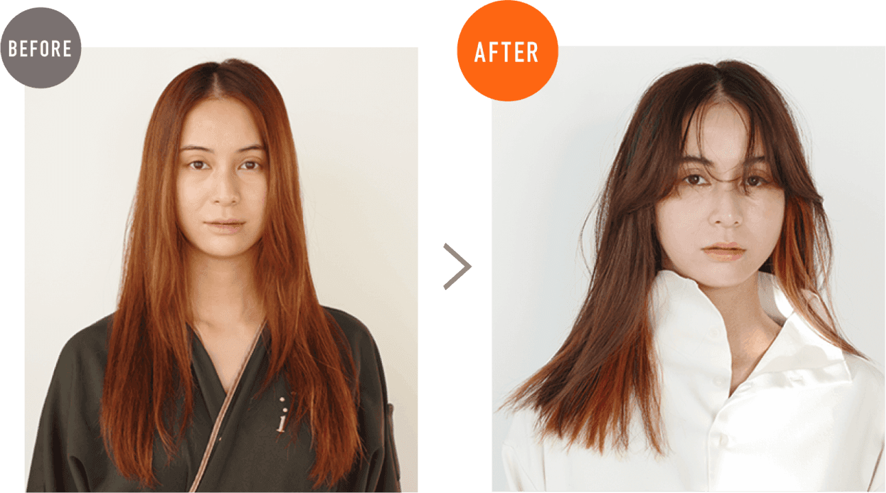 สีน้ำตาลที่ใส ตรงช่วงปลายผสม CLEAR ASH ลงไปด้วยเพื่อไม่ให้สีดูทึบเกินไป